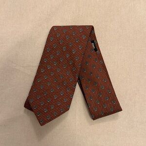 Lanvin Rust Geometric Pattern Tie